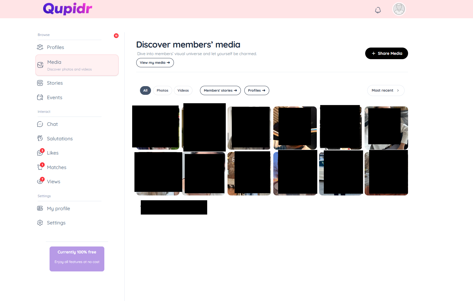 Browse member media